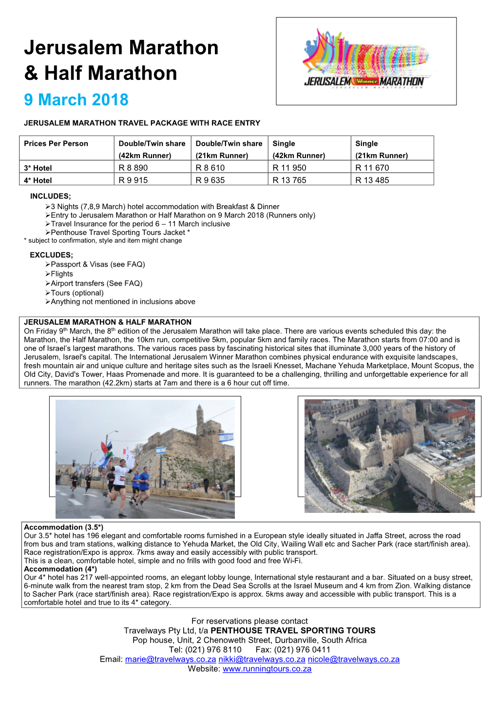 Jerusalem Marathon & Half Marathon