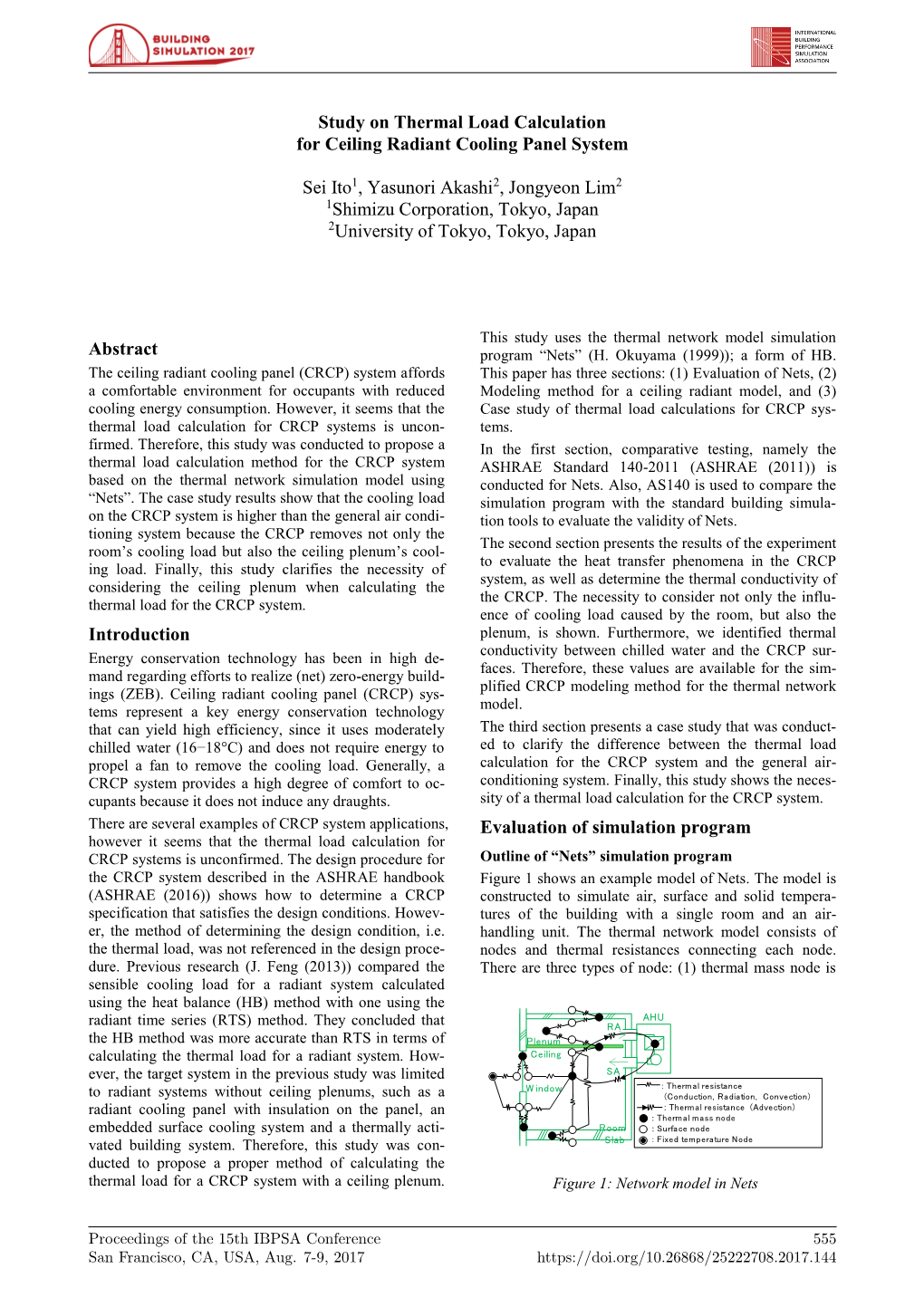 Study on Thermal Load Calculation for Ceiling Radiant Cooling Panel System