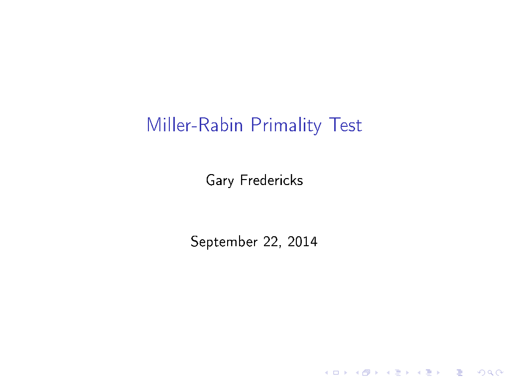 Miller-Rabin Primality Test