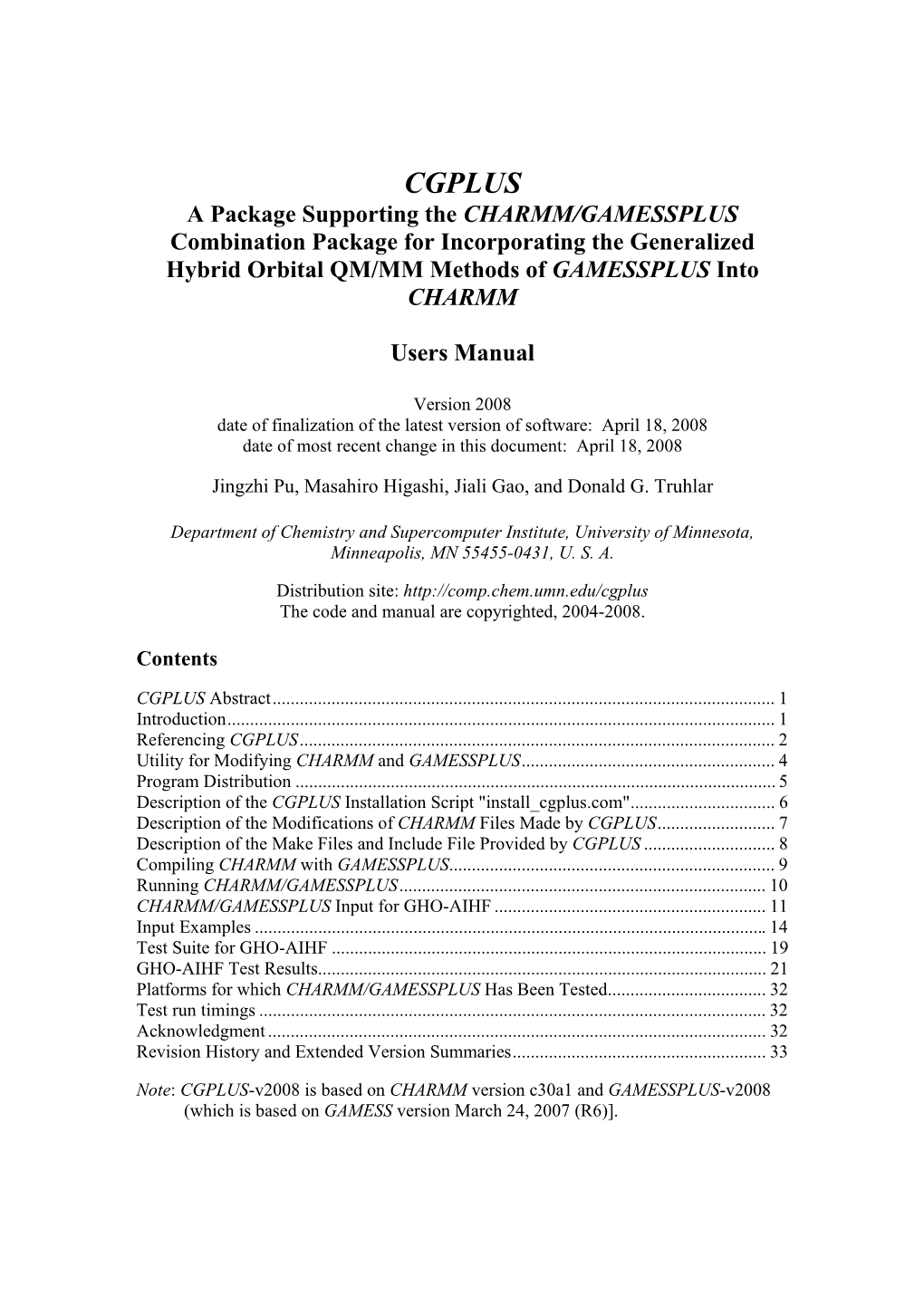 CGPLUS a Package Supporting the CHARMM/GAMESSPLUS Combination Package for Incorporating the Generalized Hybrid Orbital QM/MM Methods of GAMESSPLUS Into CHARMM