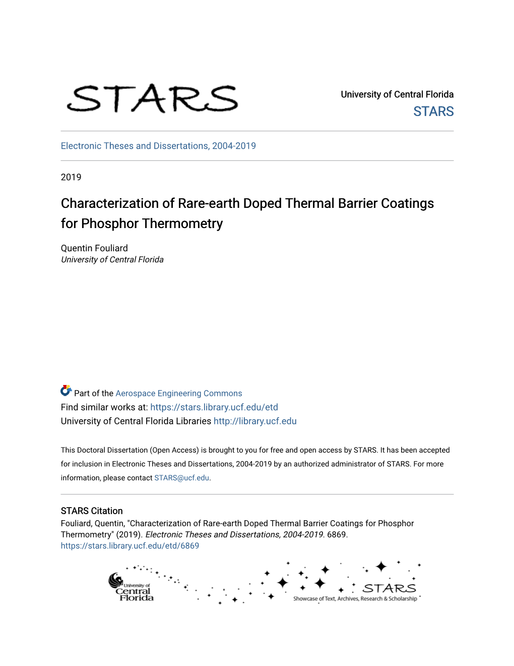 Characterization of Rare-Earth Doped Thermal Barrier Coatings for Phosphor Thermometry