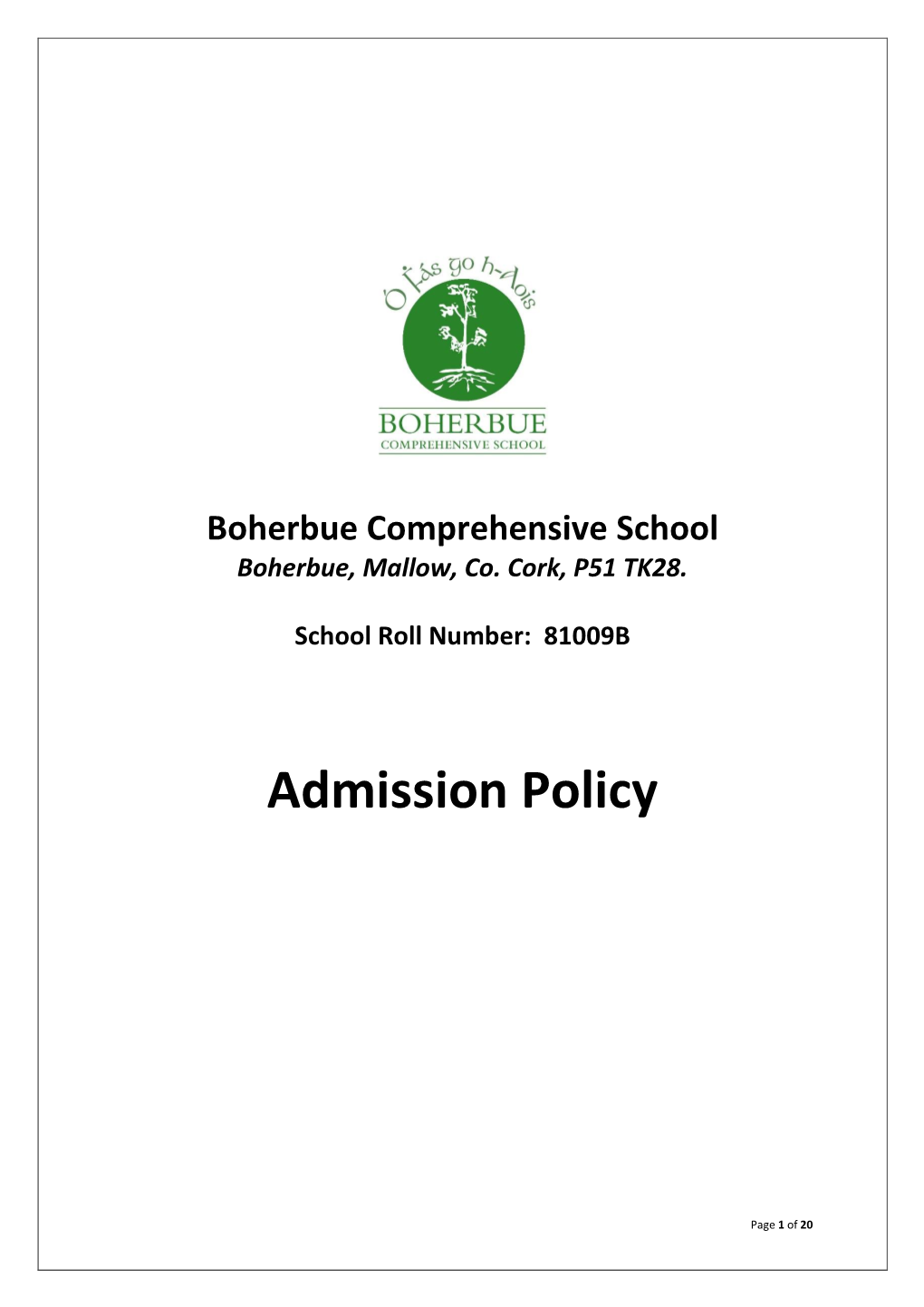 Admission Policy