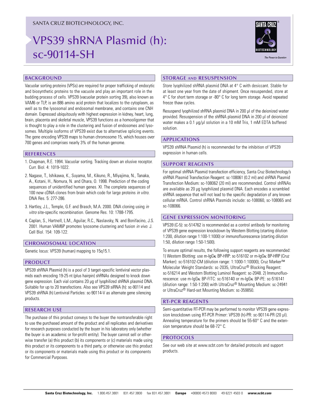 VPS39 Shrna Plasmid (H): Sc-90114-SH