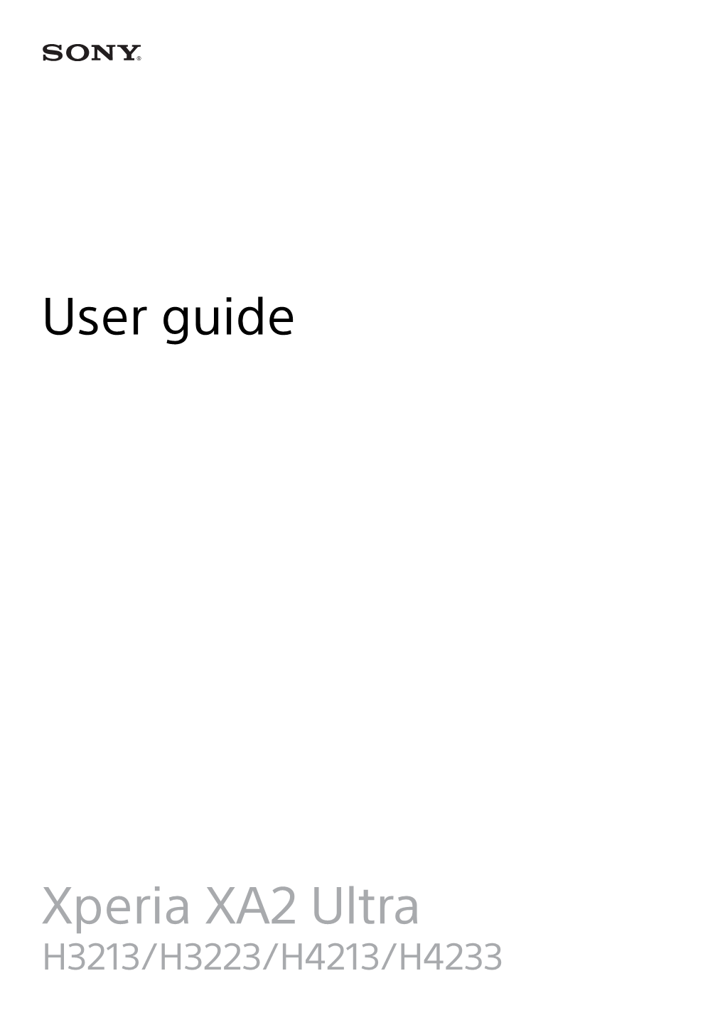 Sony Xperia XA2 Ultra Manual