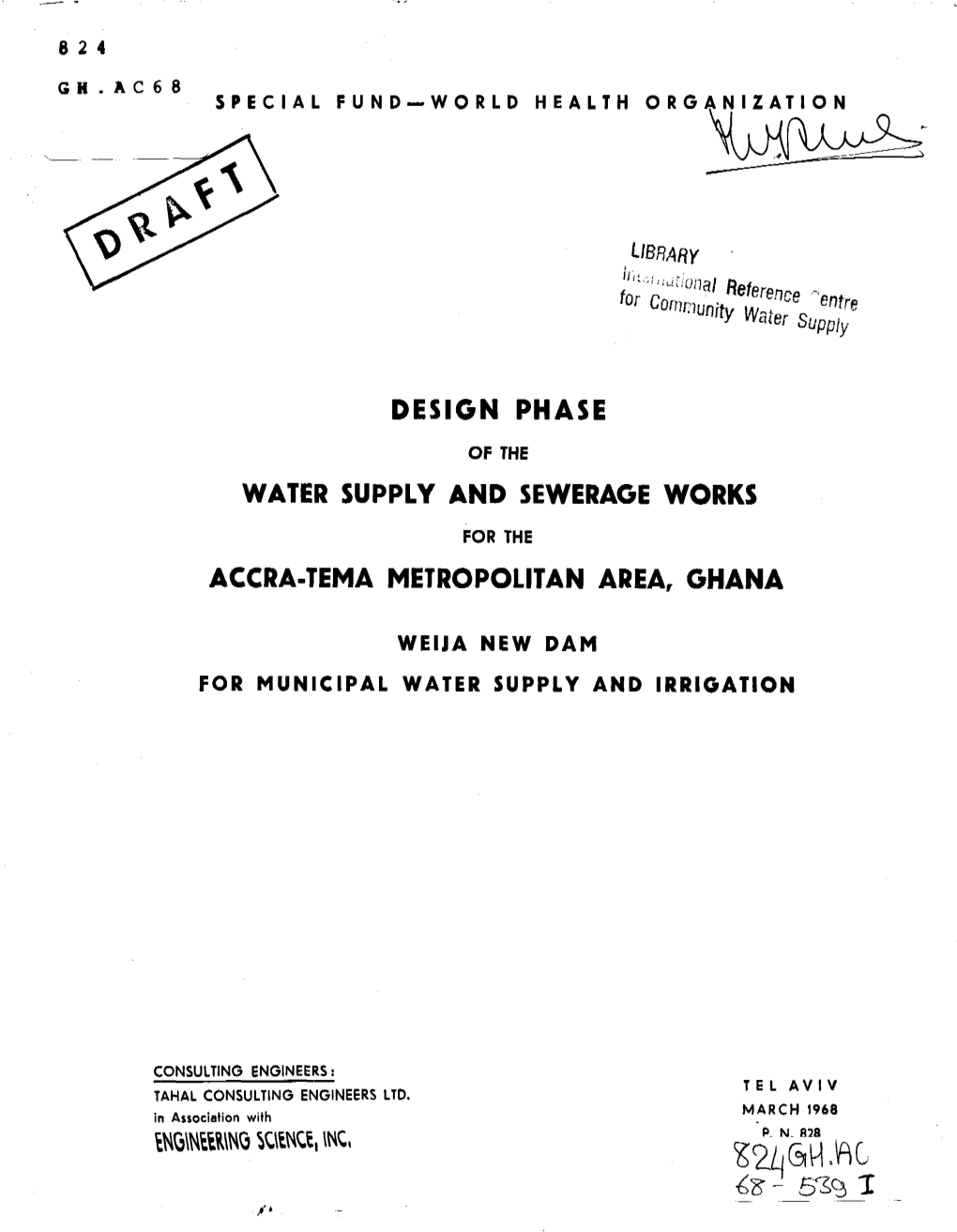 Design Phase Water Supply and Sewerage Works Accra-Tema Metropolitan Area, Ghana