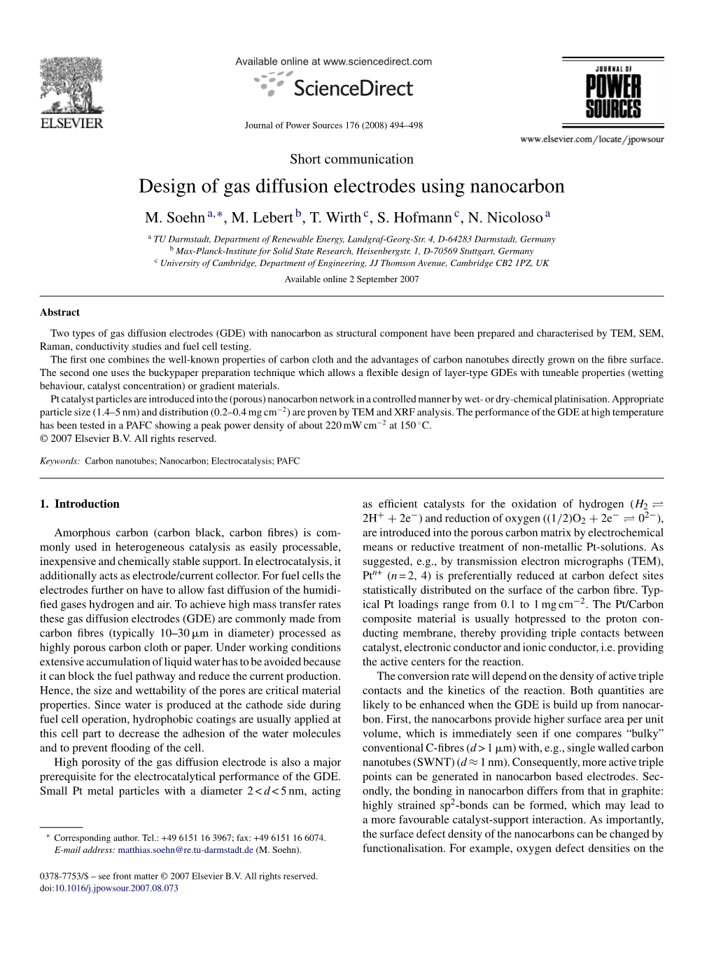 Design of Gas Diffusion Electrodes Using Nanocarbon M