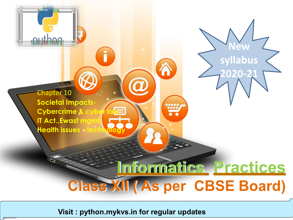 Societal Impacts- Cybercrime & Cyber Law, IT Act.,Ewast Mgmt Health Issues - Technology