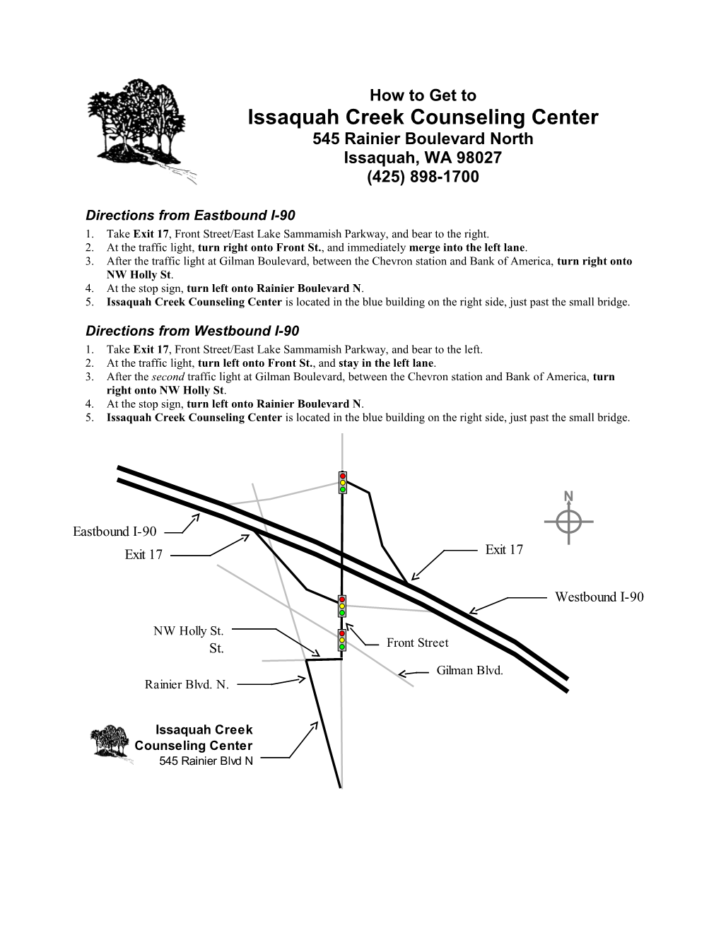 How to Get to Issaquah Creek Counseling Ctr