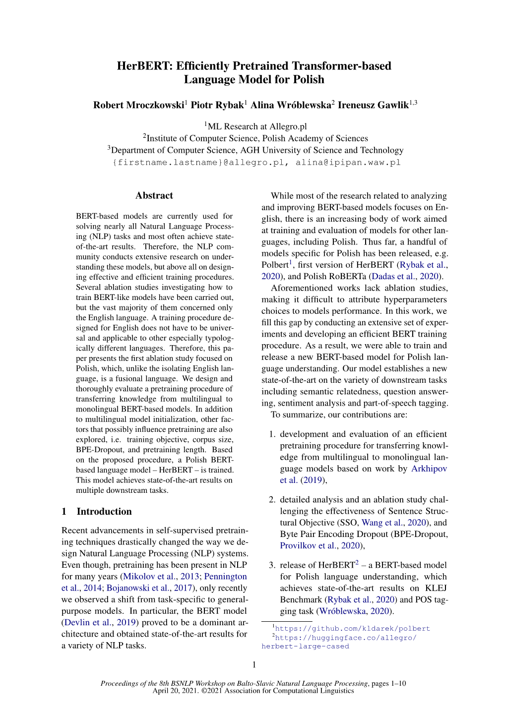 Efficiently Pretrained Transformer-Based Language Model for Polish