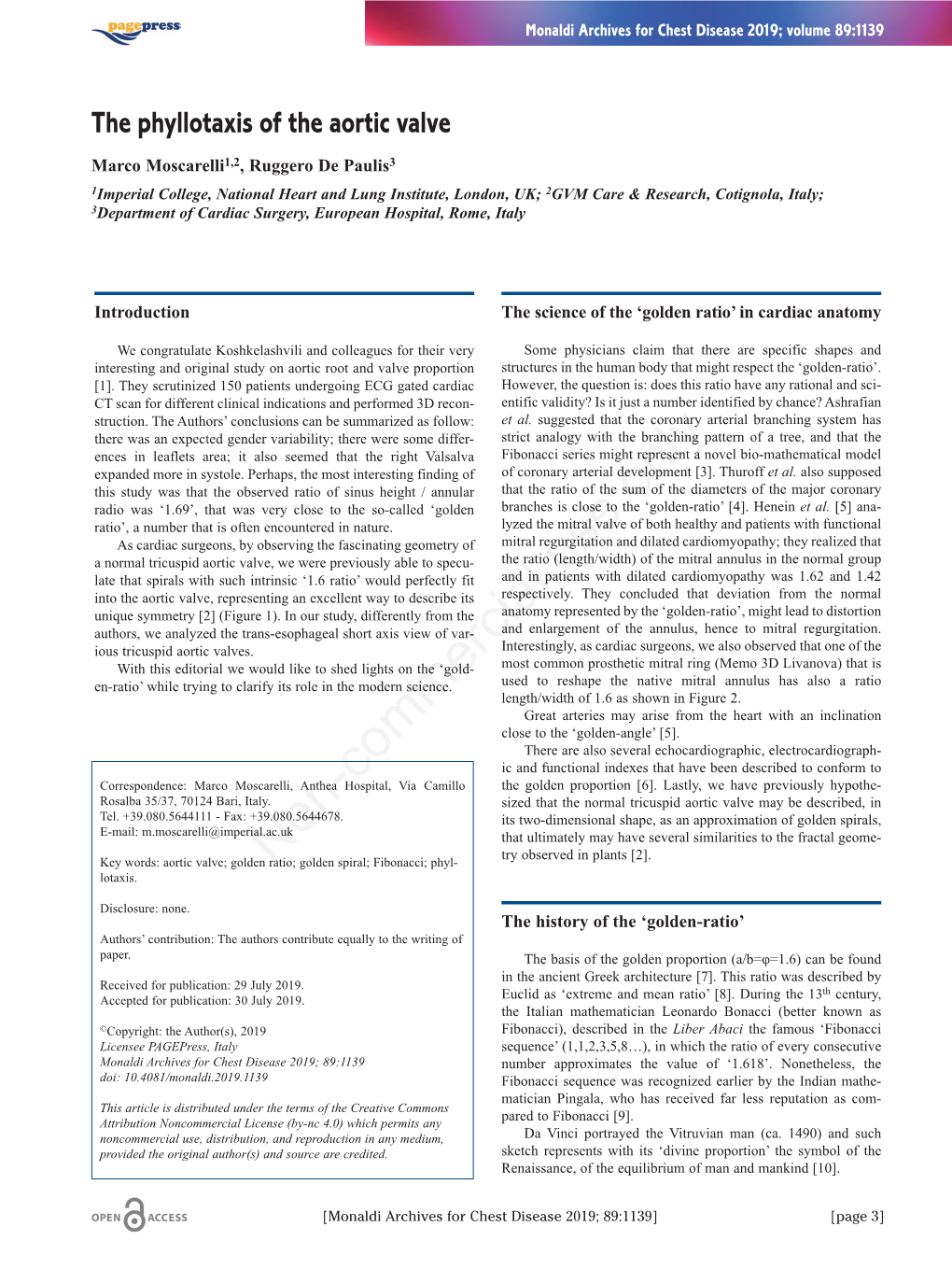 The Phyllotaxis of the Aortic Valve