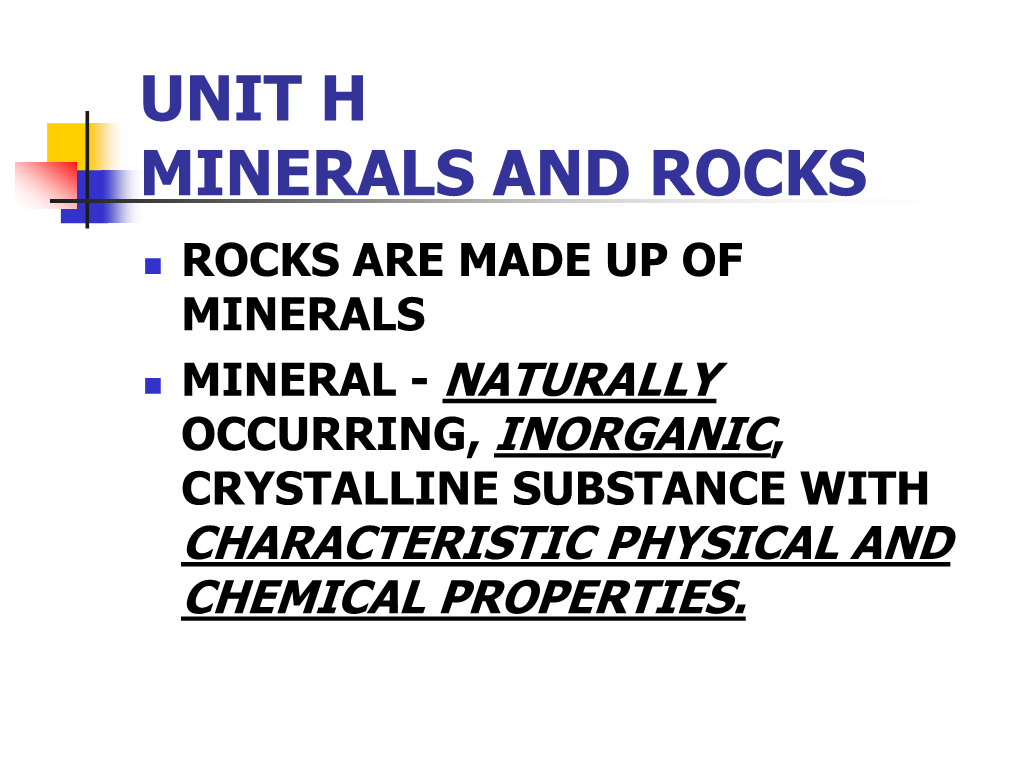 Topic Xi Formation of Rocks