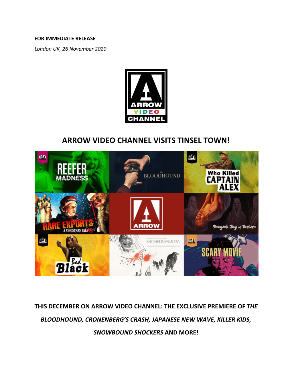 Arrow Video Channel Visits Tinsel Town!