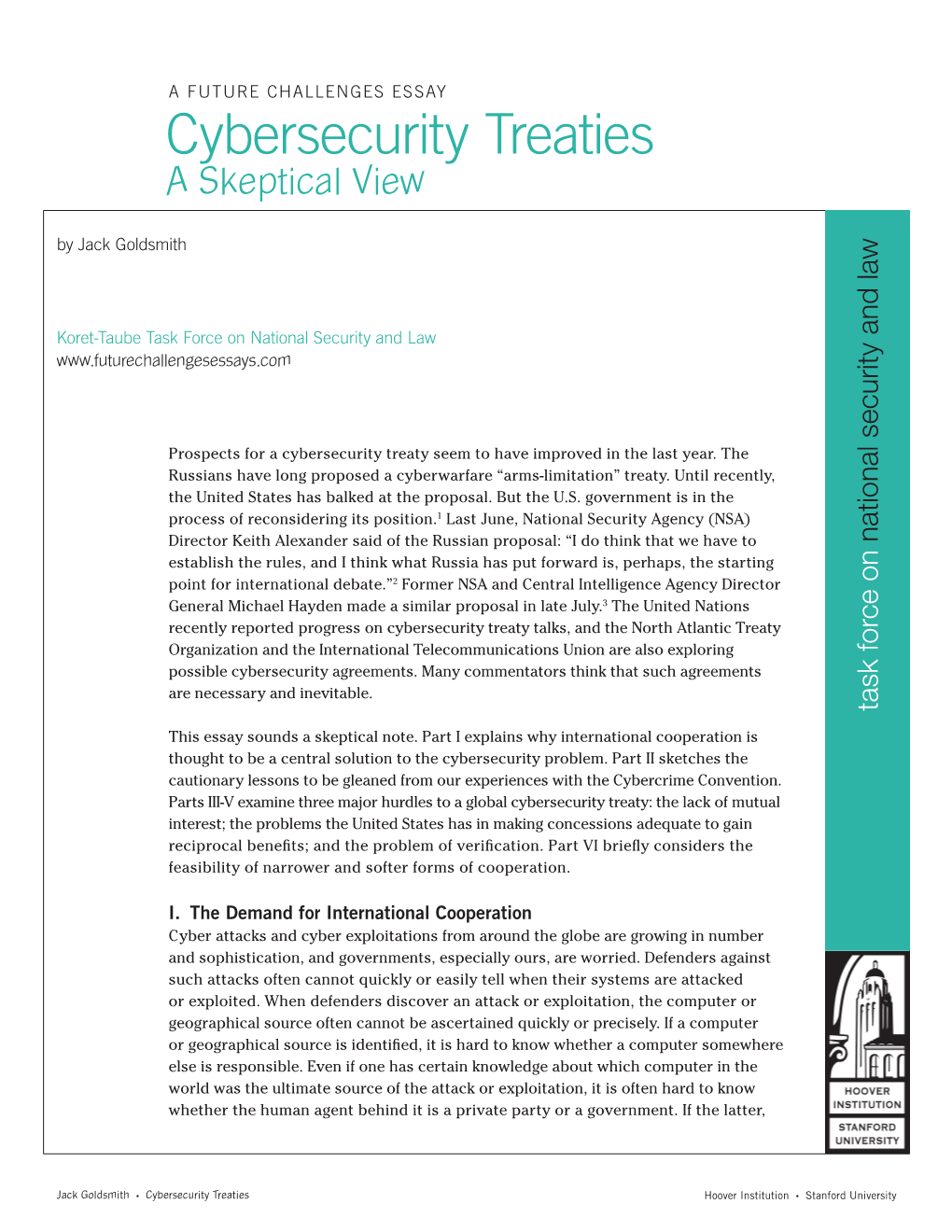 Cybersecurity Treaties: a Skeptical View