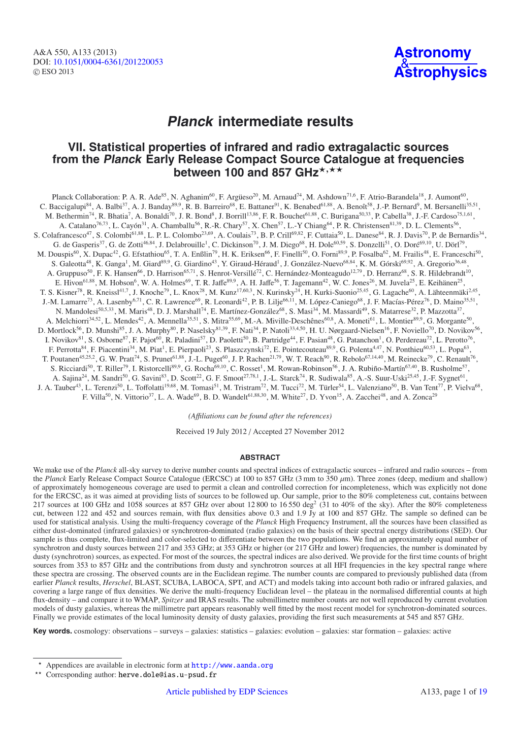 Planck Intermediate Results