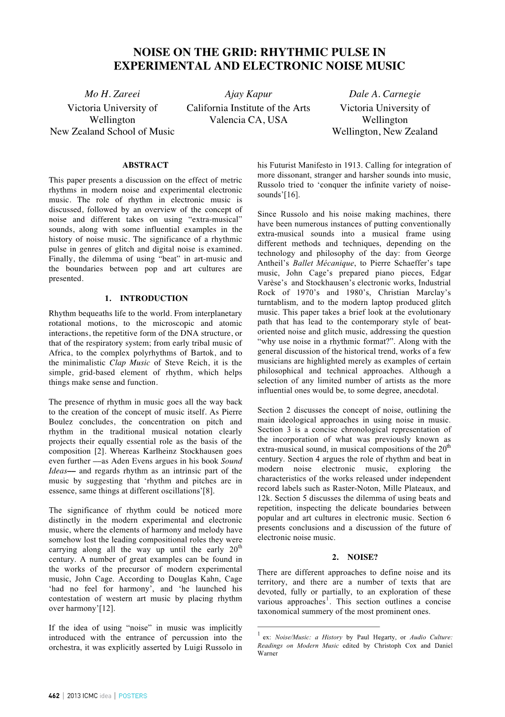 Noise on the Grid: Rhythmic Pulse in Experimental And