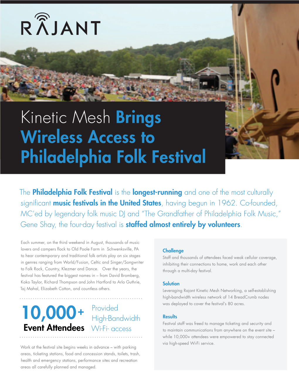 Kinetic Mesh Brings Wireless Access to Philadelphia Folk Festival