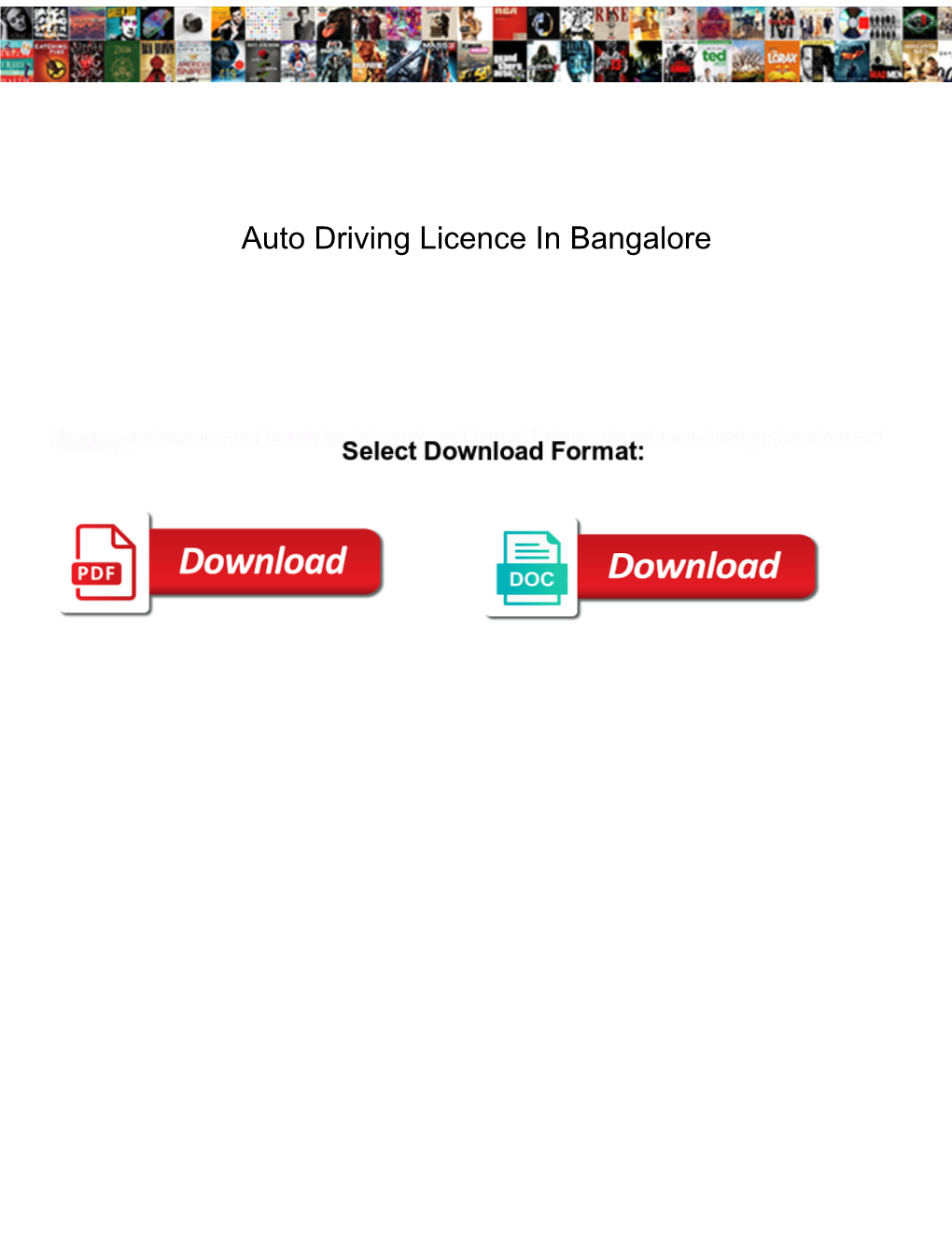 Auto Driving Licence in Bangalore