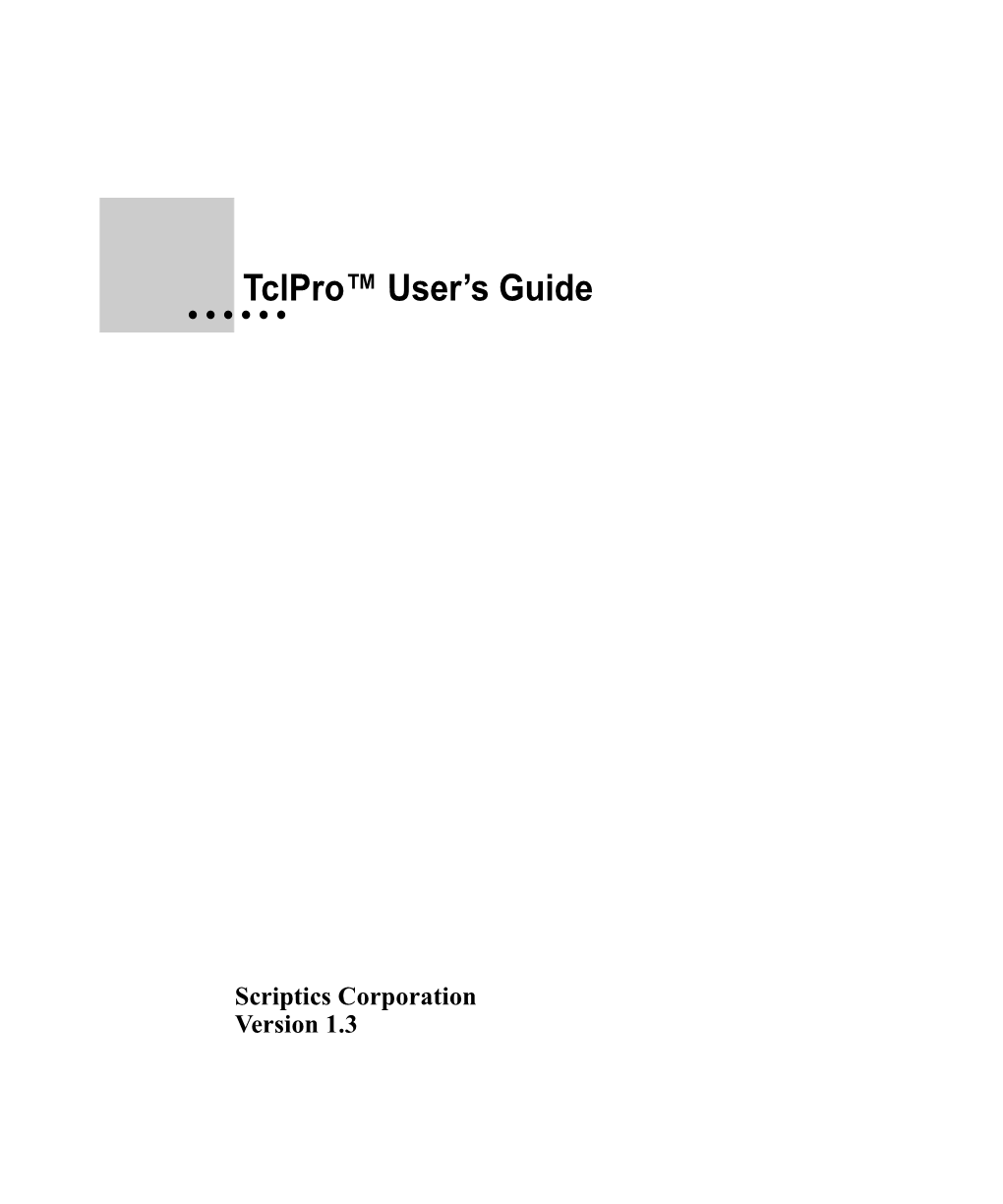 Tclpro™ User's Guide