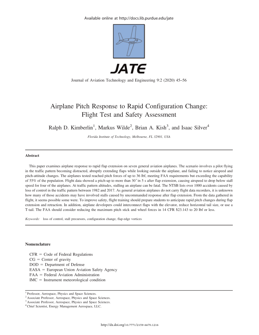 Airplane Pitch Response to Rapid Configuration Change: Flight Test and Safety Assessment