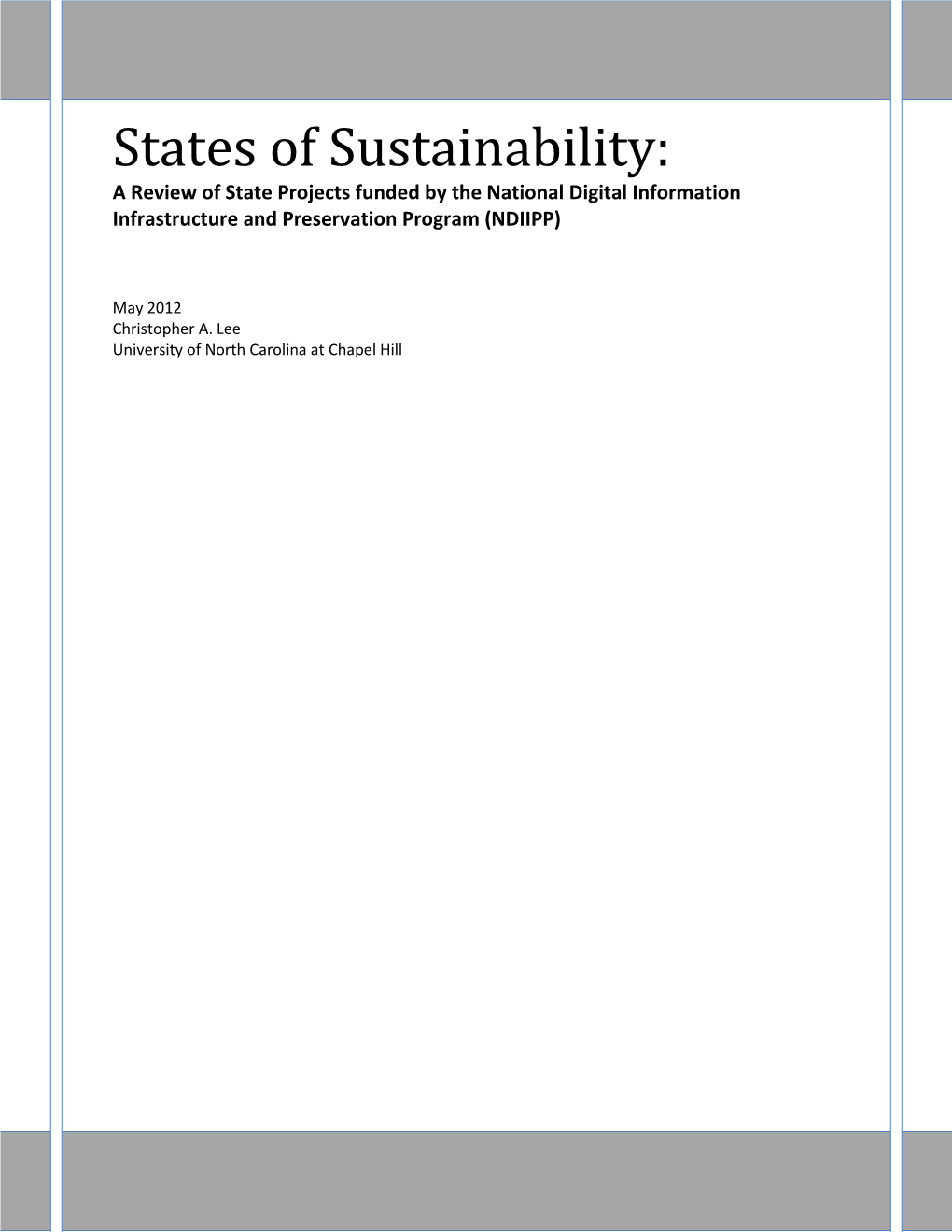 States of Sustainability:A Review of State Projects
