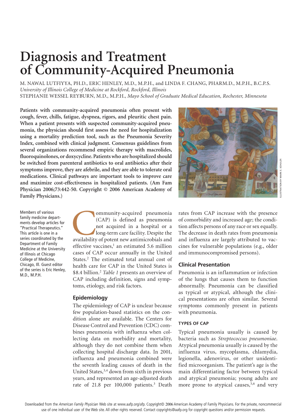 Diagnosis and Treatment of Community-Acquired Pneumonia M