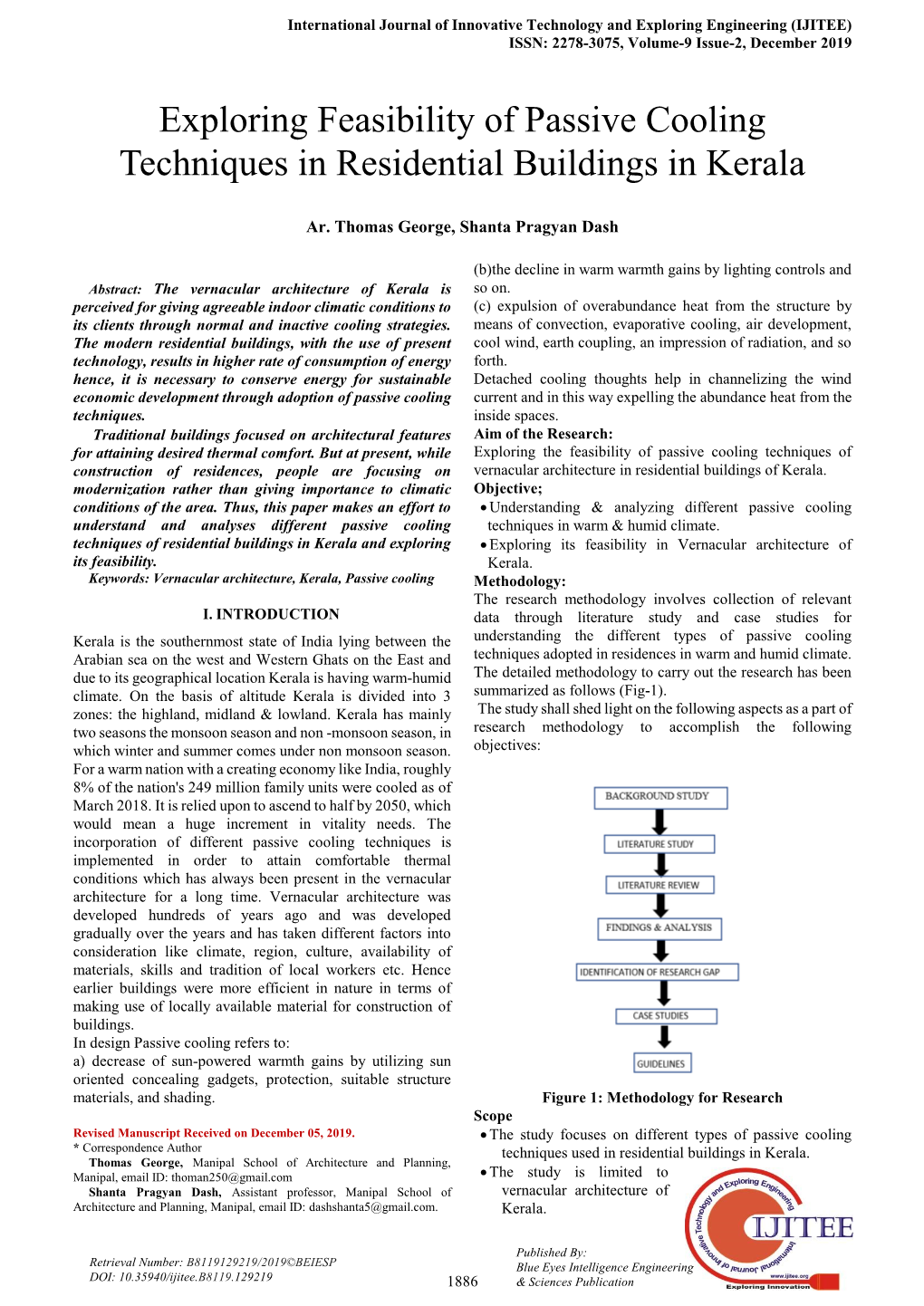 Exploring Feasibility of Passive Cooling Techniques in Residential Buildings in Kerala