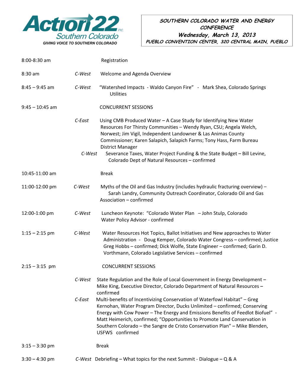 8:30 Am C-West Welcome and Agenda Overview