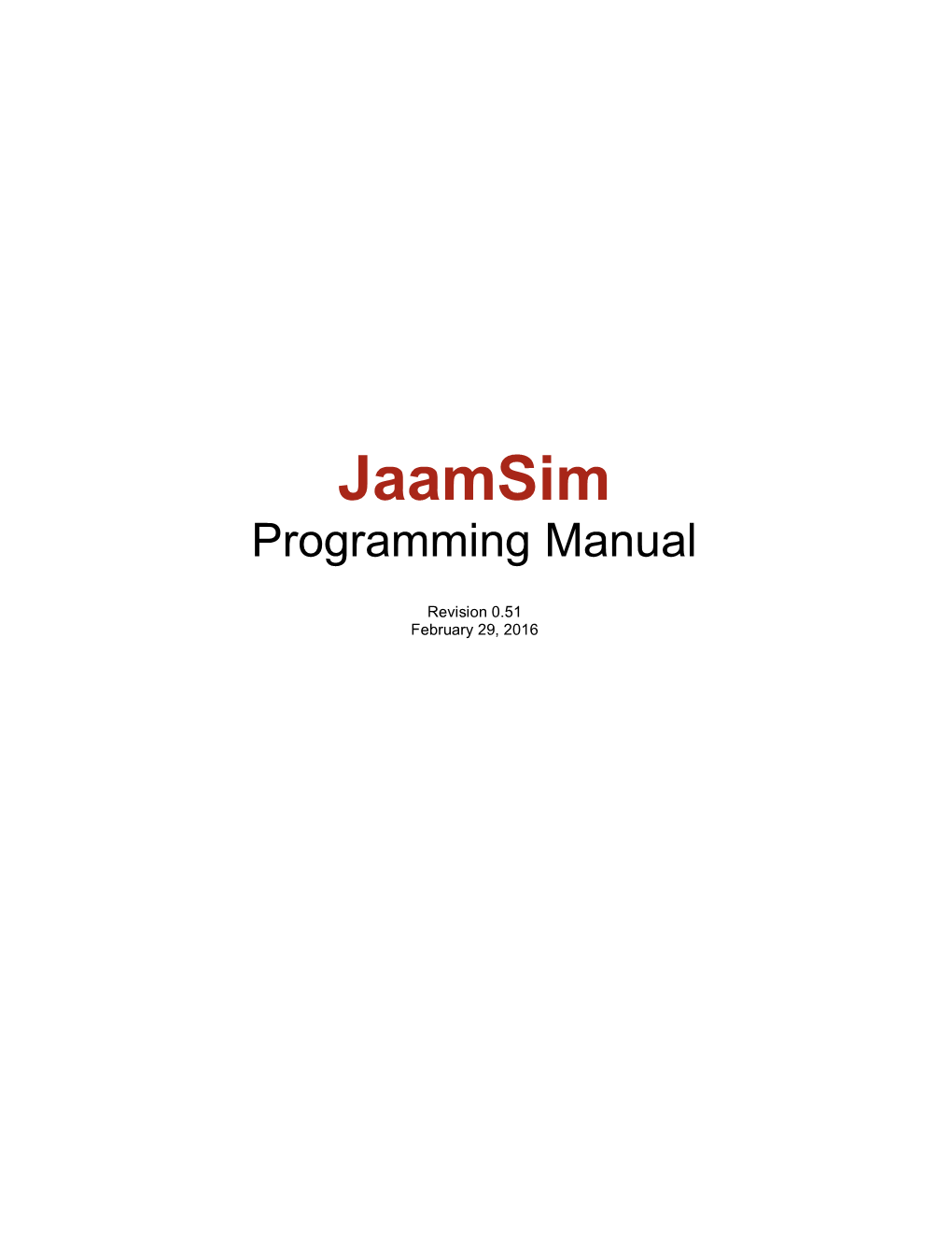 Jaamsim Programming Manual