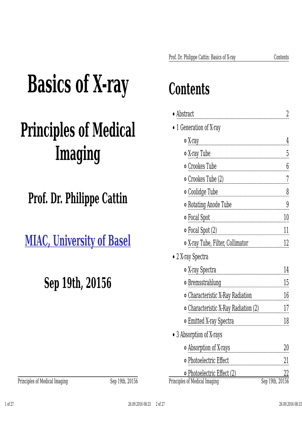 Basics of X-Ray Contents