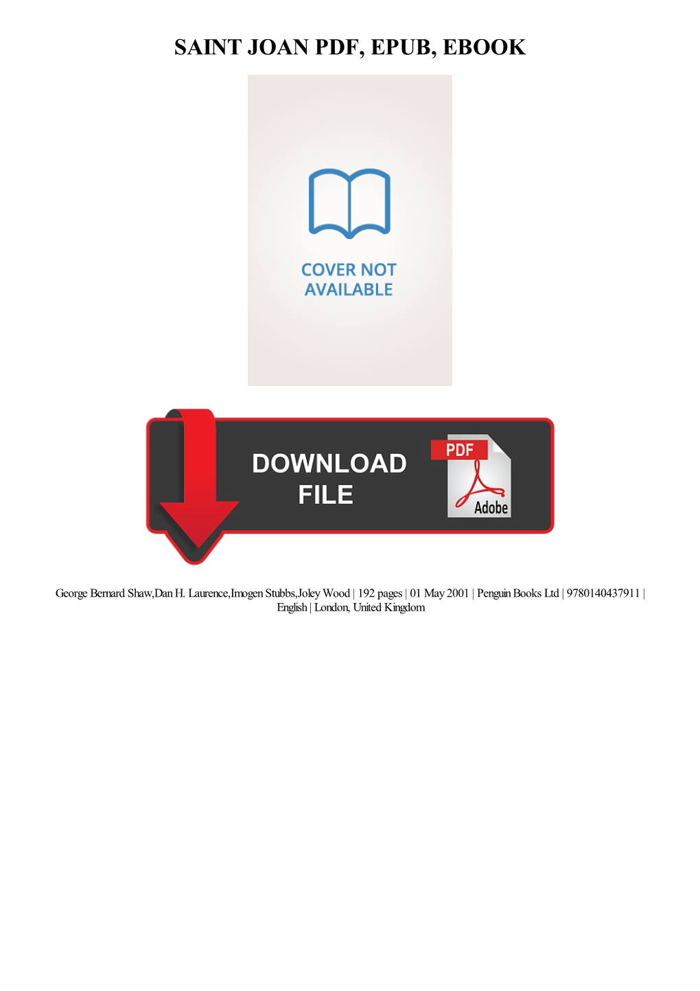 Ebook Download Saint Joan Kindle