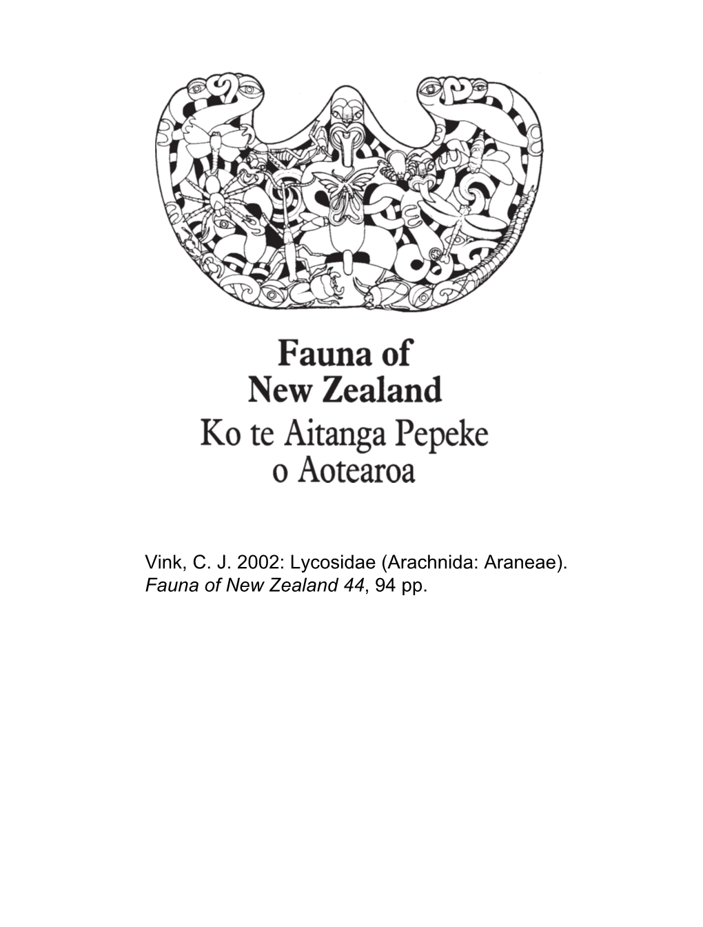 Fauna of New Zealand, Website Copy