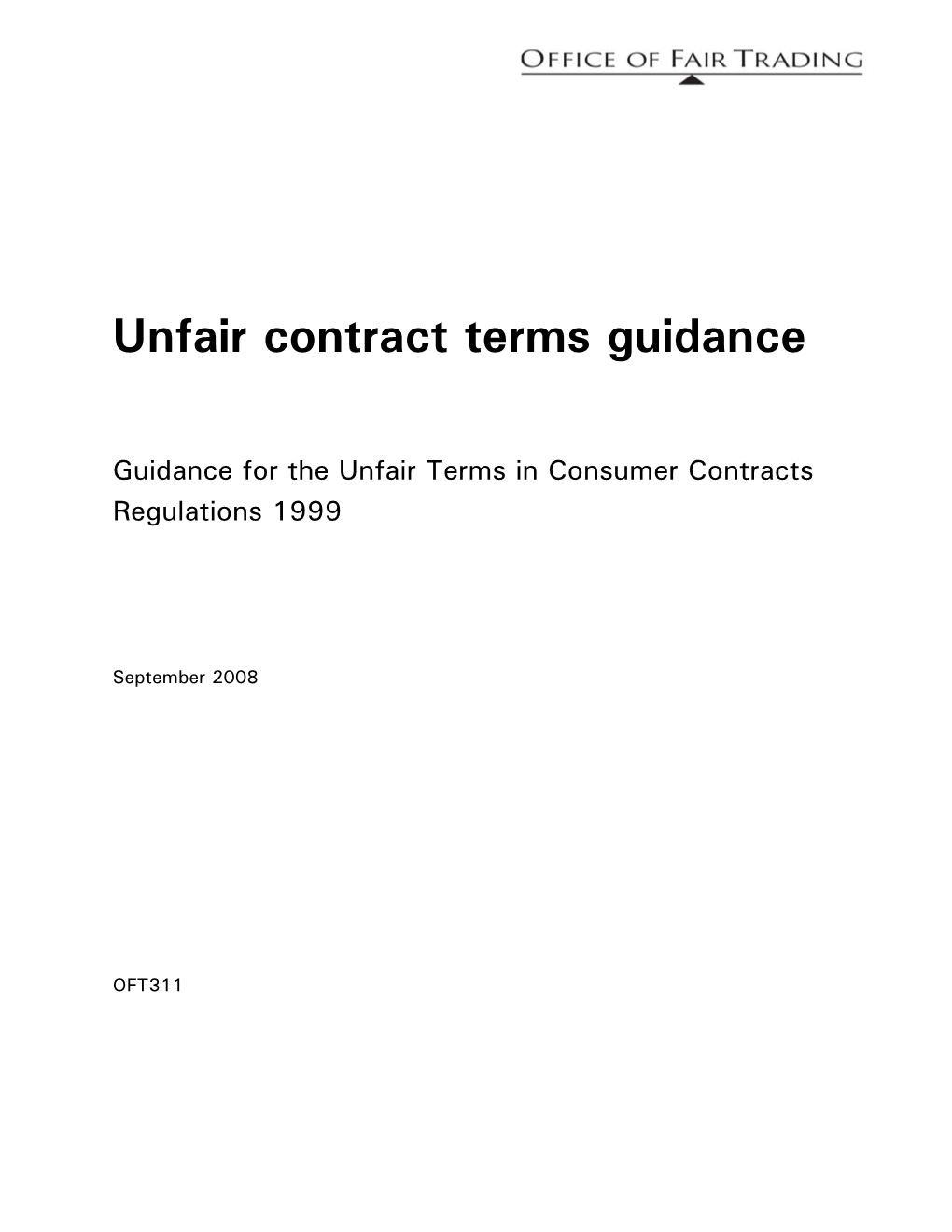 Unfair Contract Terms Guidance