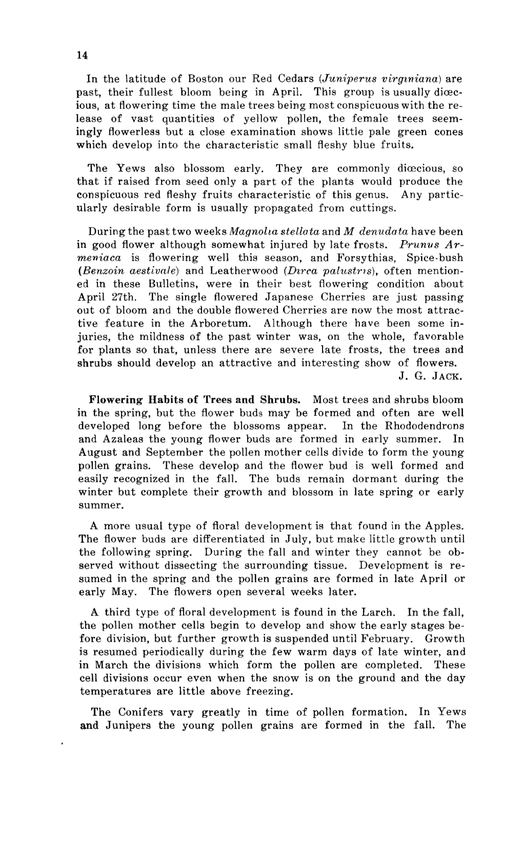 Flowering Habits of Trees and Shrubs