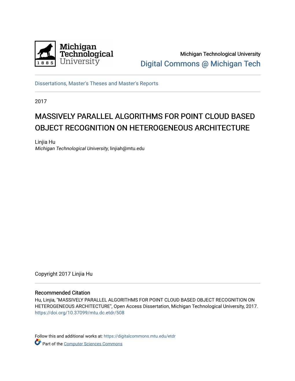 Massively Parallel Algorithms for Point Cloud Based Object Recognition on Heterogeneous Architecture