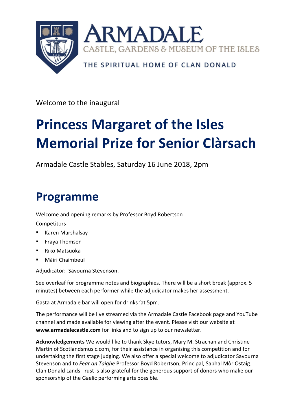 Clarsach Programme Notes Final