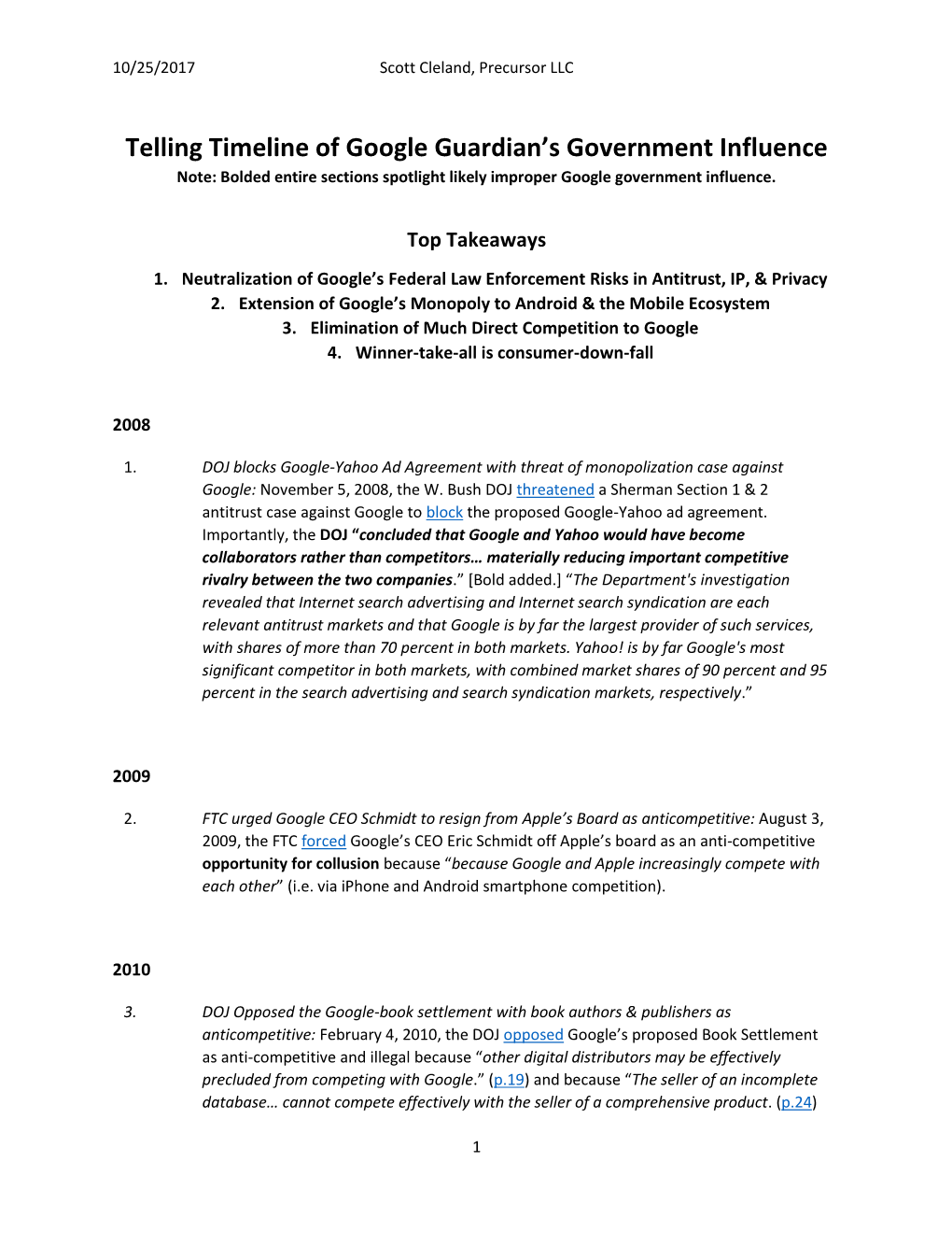 Telling Timeline of Google Guardian's Government Influence