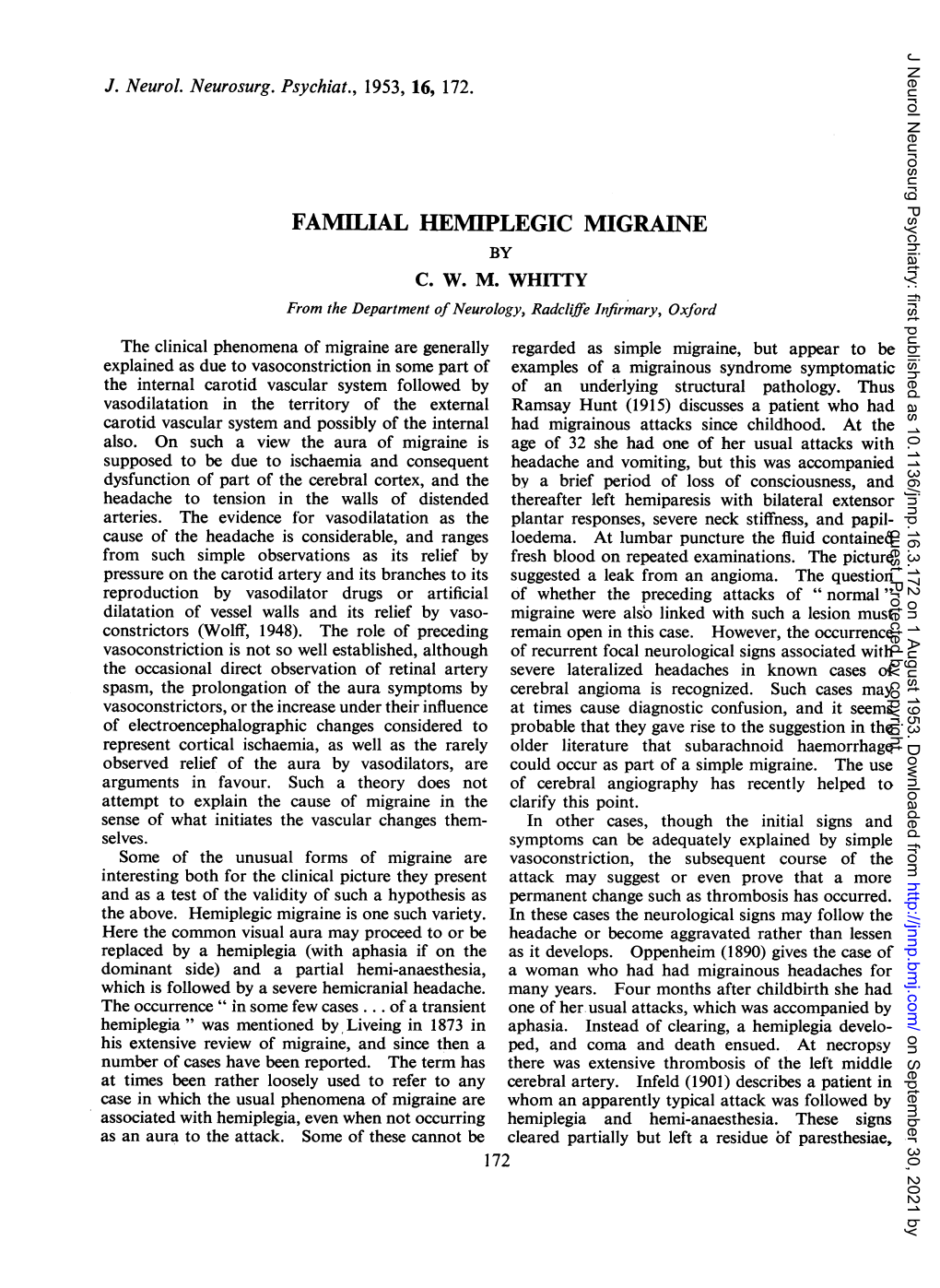 Familial Hemiplegic Migraine by C
