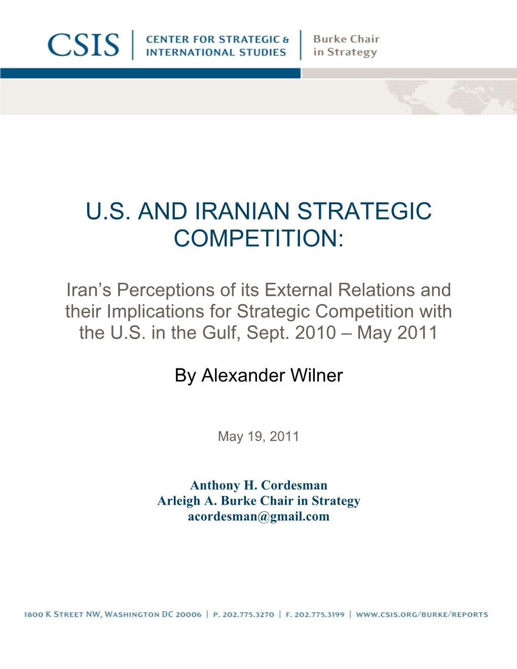 U.S. and Iranian Strategic Competition