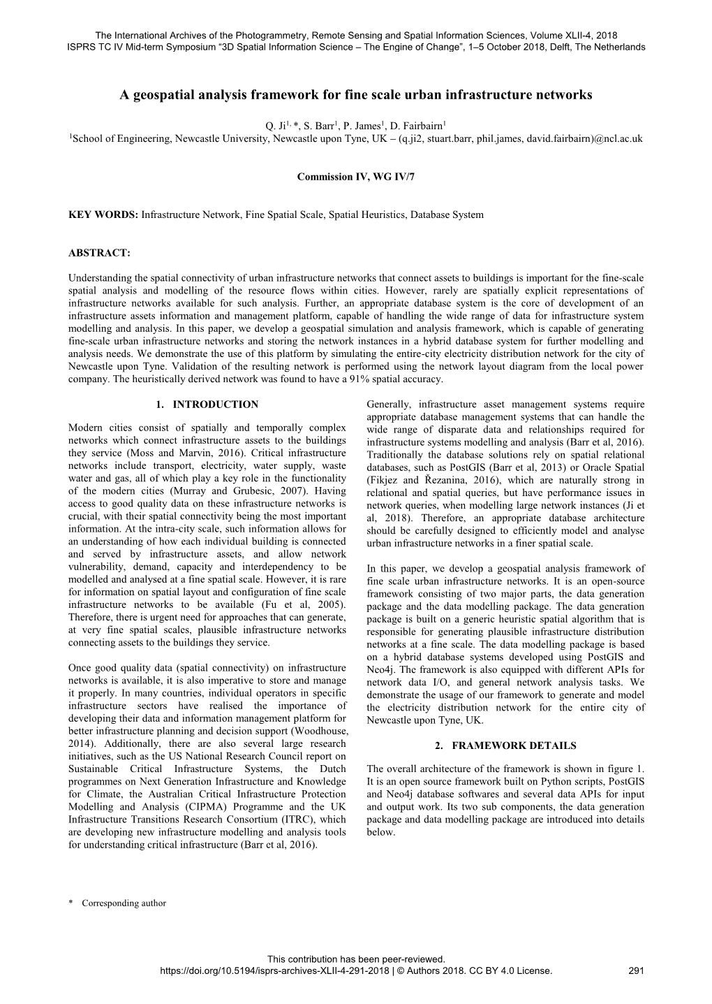 A Geospatial Analysis Framework for Fine Scale Urban Infrastructure Networks