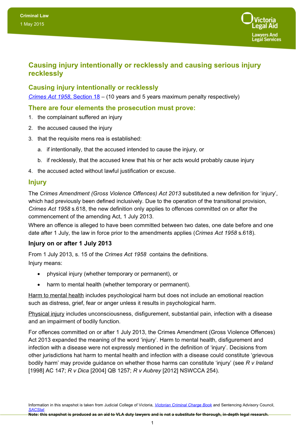 Factsheet Criminal Law