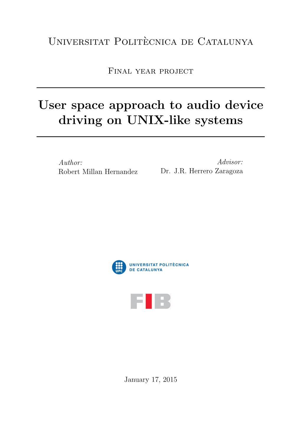 User Space Approach to Audio Device Driving on UNIX-Like Systems