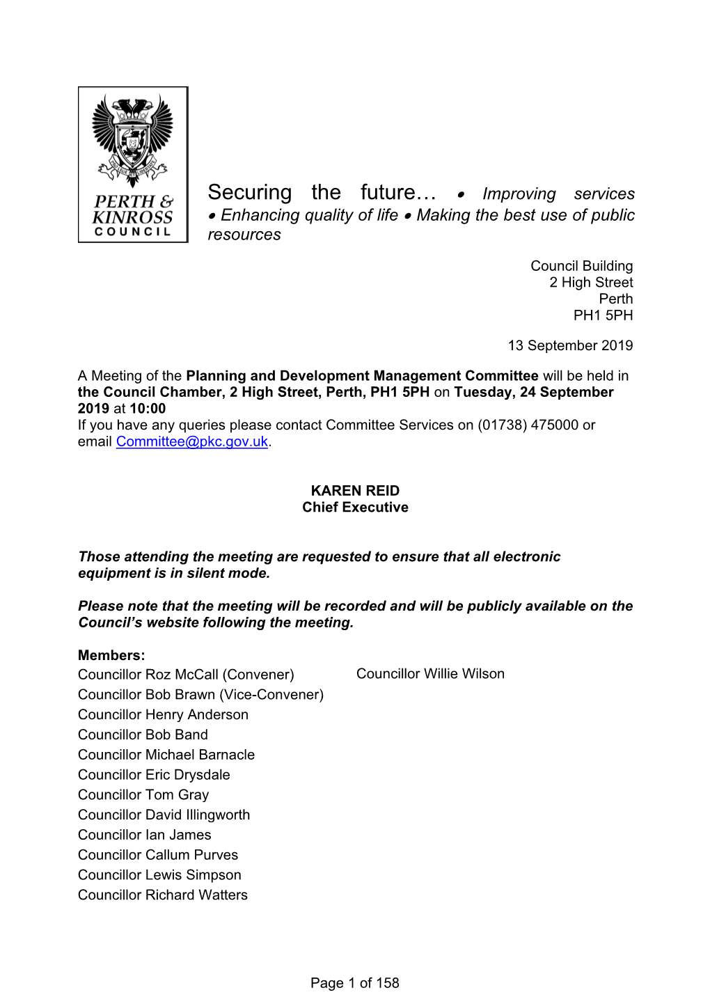 Perth and Kinross Council Planning and Development Management Committee 28 August 2019