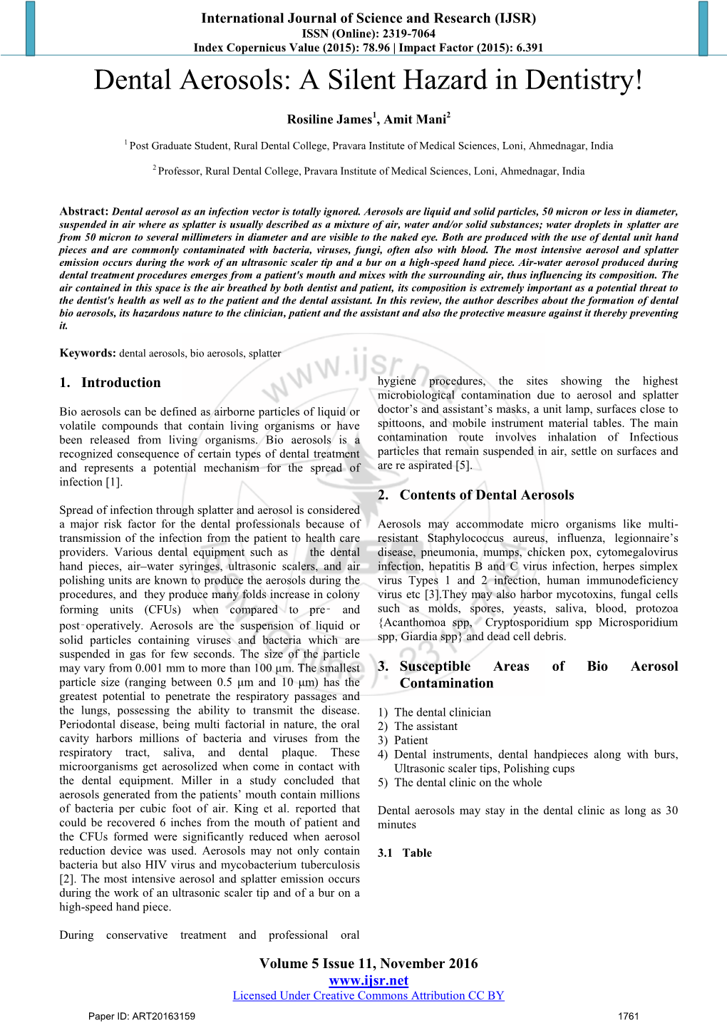 Dental Aerosols: a Silent Hazard in Dentistry!