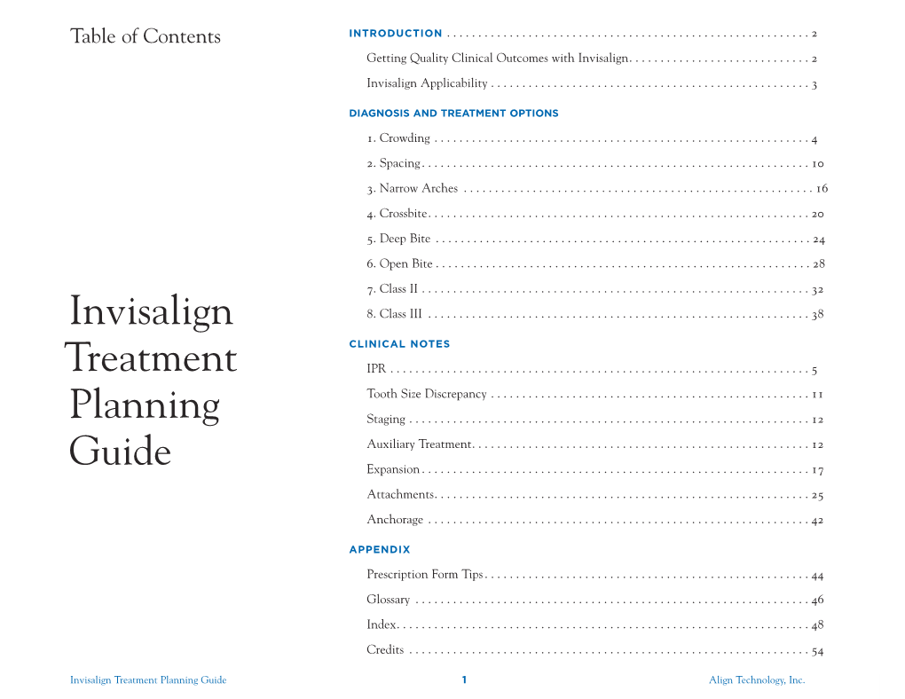 Invisalign Treatment Planning Guide 1 Align Technology, Inc