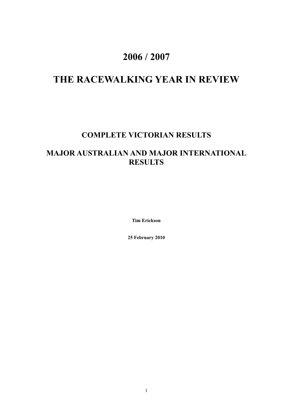 FULL AUST WALK RESULTS 2006-2007.Pdf