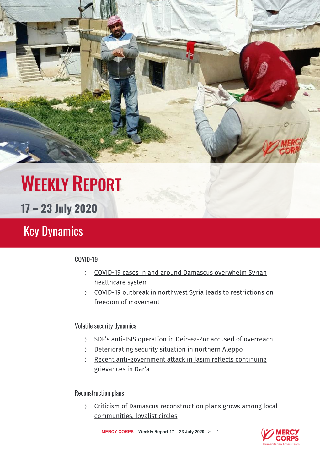 Humanitarian Access Team's Weekly Report 17-23 July, 2020