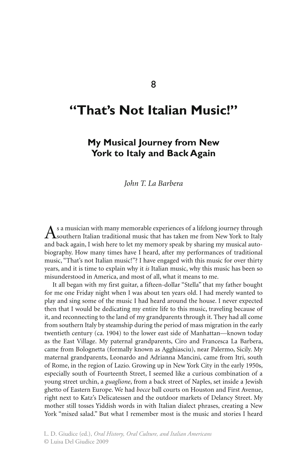 “That's Not Italian Music!”