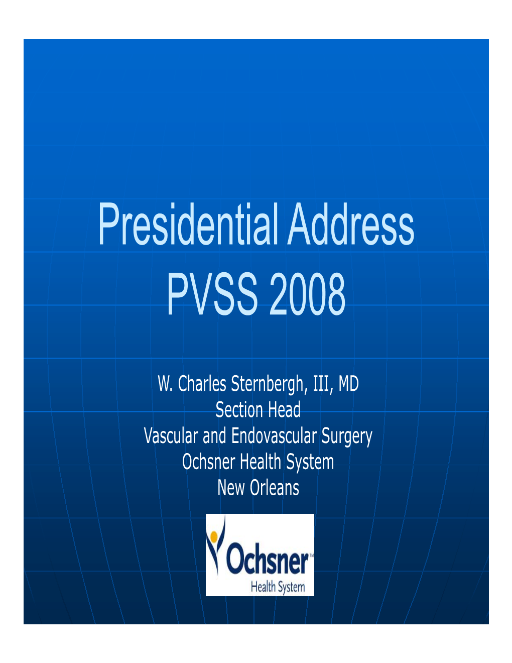 Presidential Address PVSS 2008