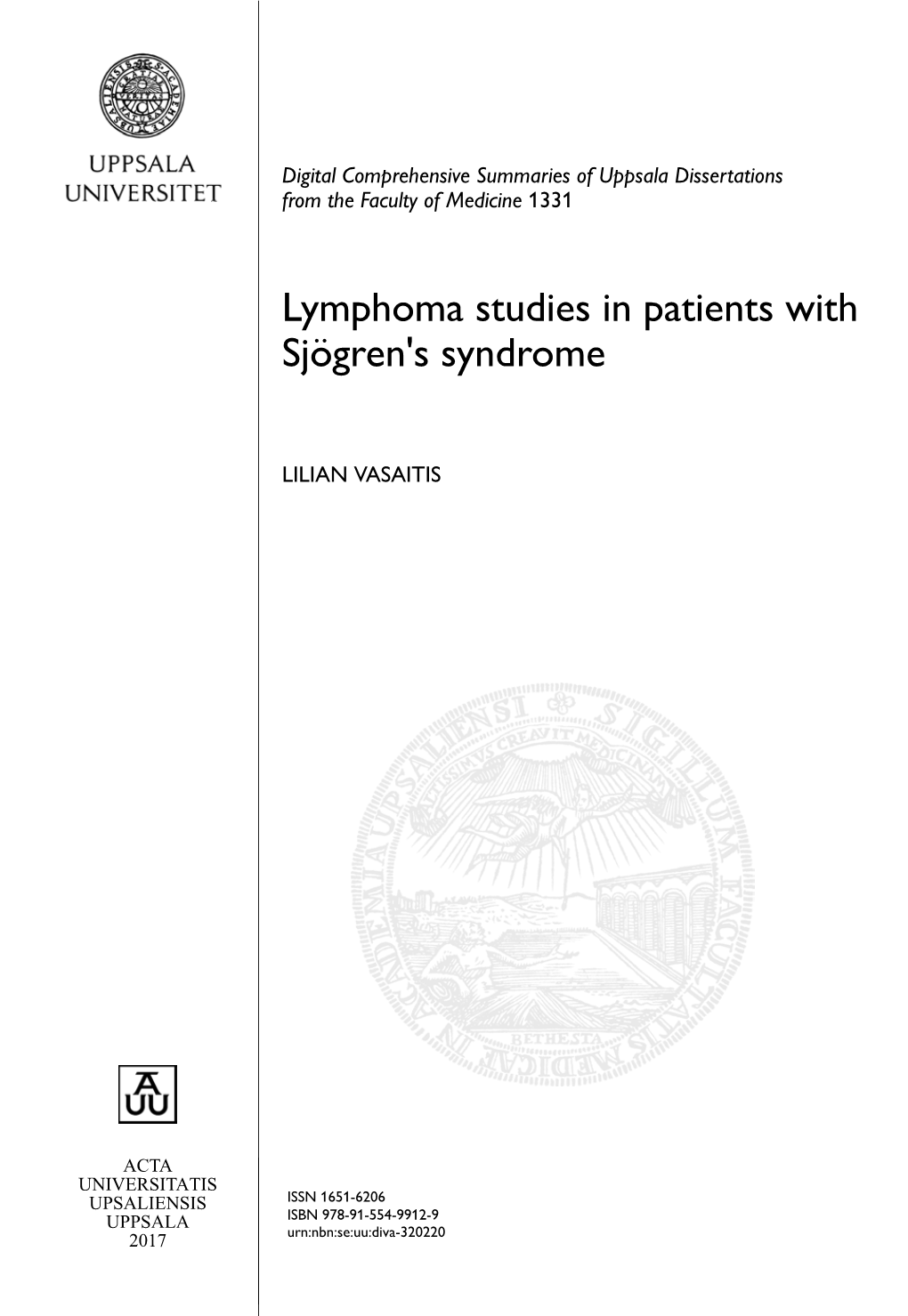 Lymphoma Studies in Patients with Sjögren's Syndrome