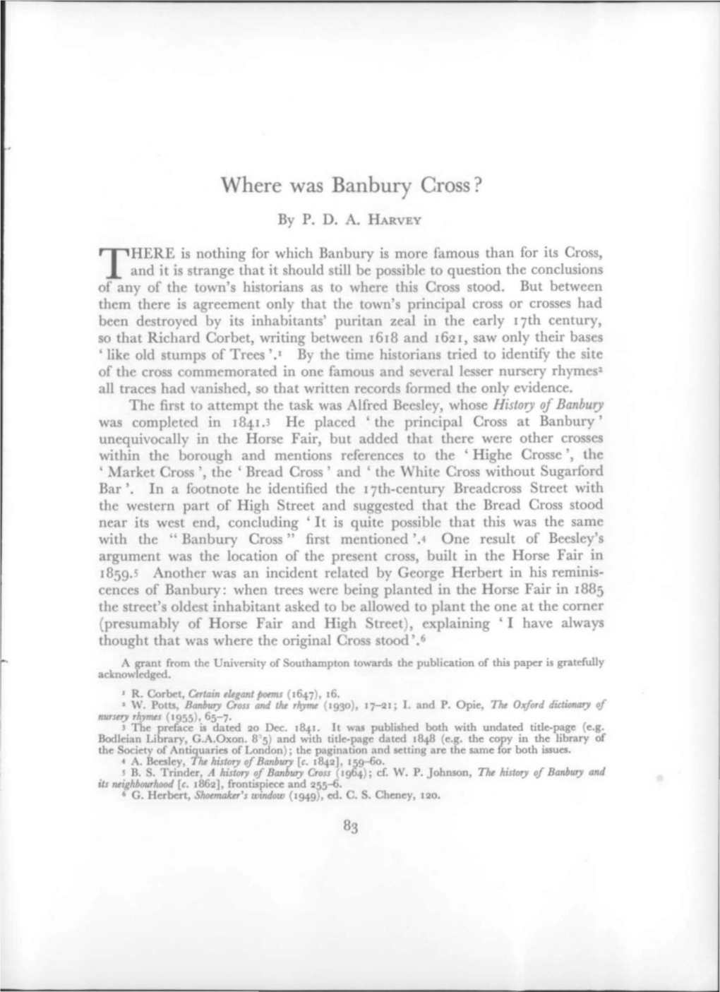 Where Was Banbury Cross?